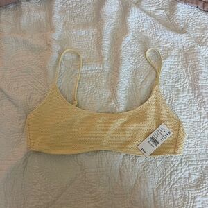 NEW PacSun yellow scrunch tank bikini top
